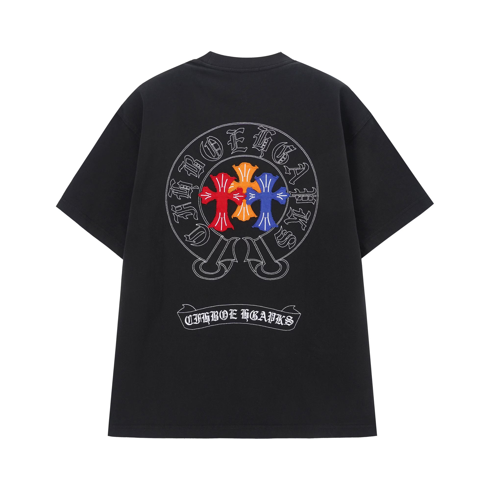 Authentic Chrome Hearts Chrome Hearts Black Triple Cross Logo T-Shirt – front view