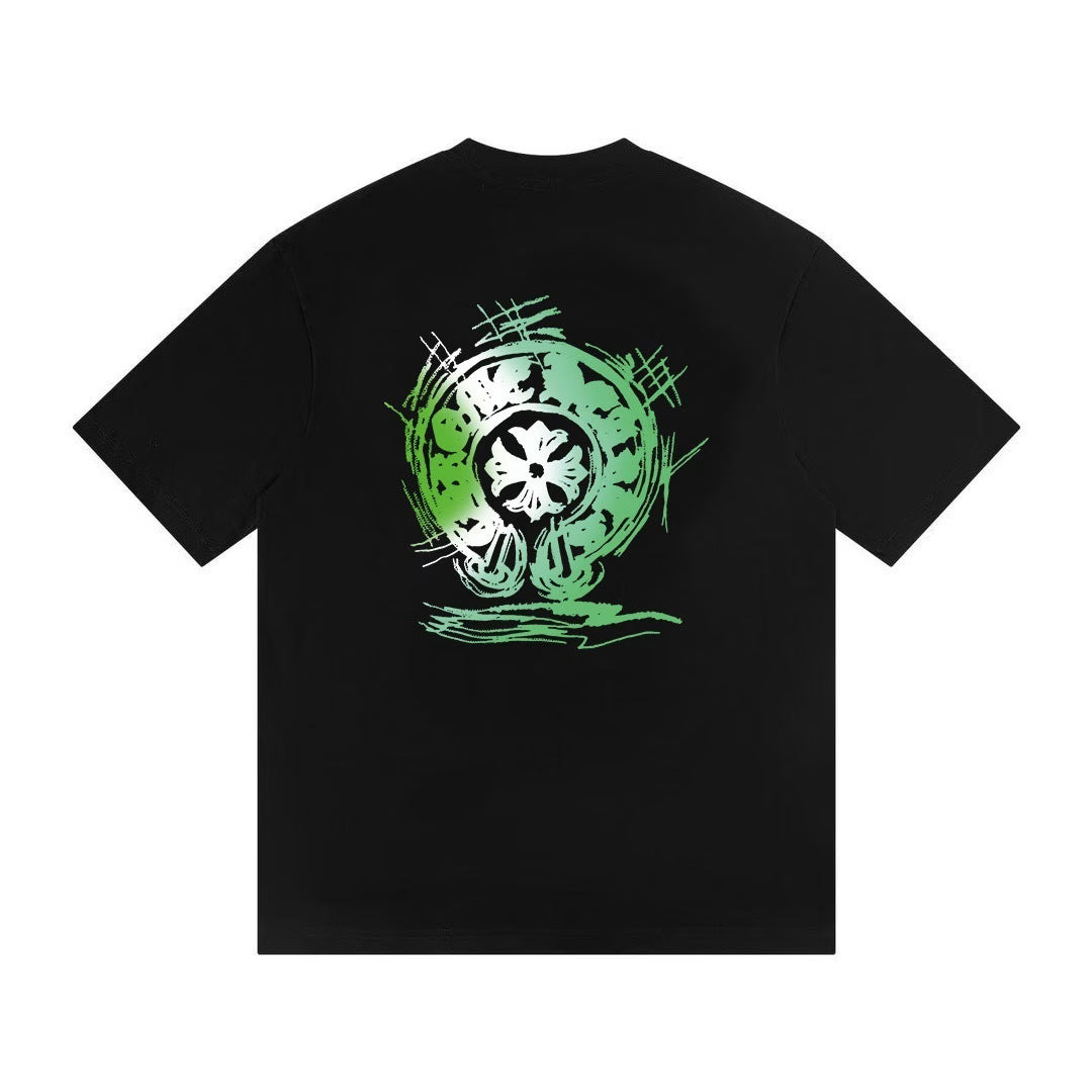 Authentic Chrome Hearts Chrome Hearts Graffiti Horseshoe T-Shirt – Black – front view