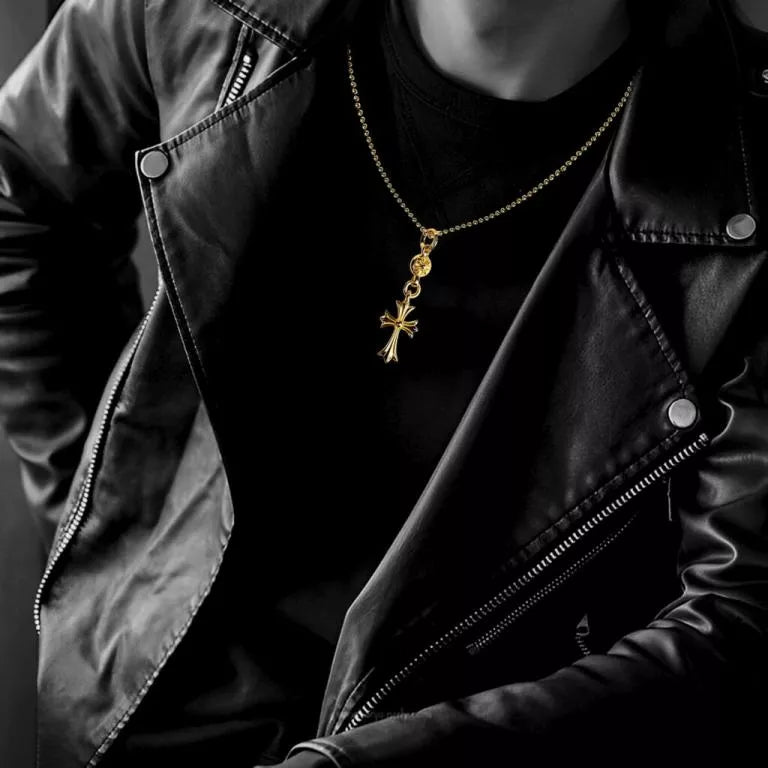 Authentic Chrome Hearts CROSS WITH ONE CHARM – front view