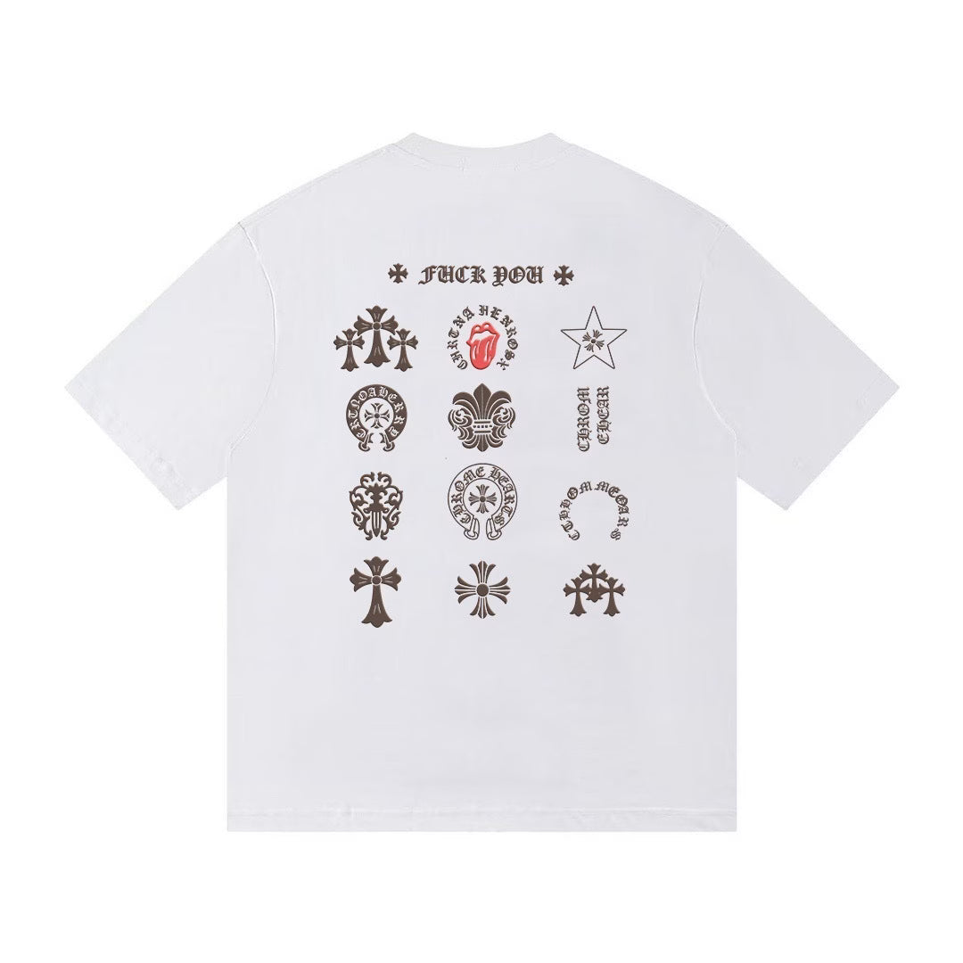 Authentic Chrome Hearts Chrome Hearts Iconic Motif White T-Shirt – front view
