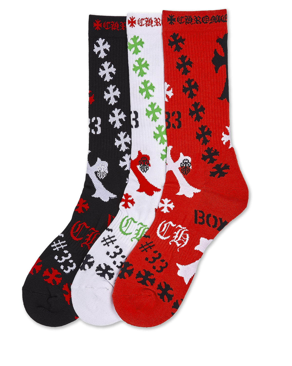 Authentic Chrome Hearts STENCIL SOCKS – socks front view