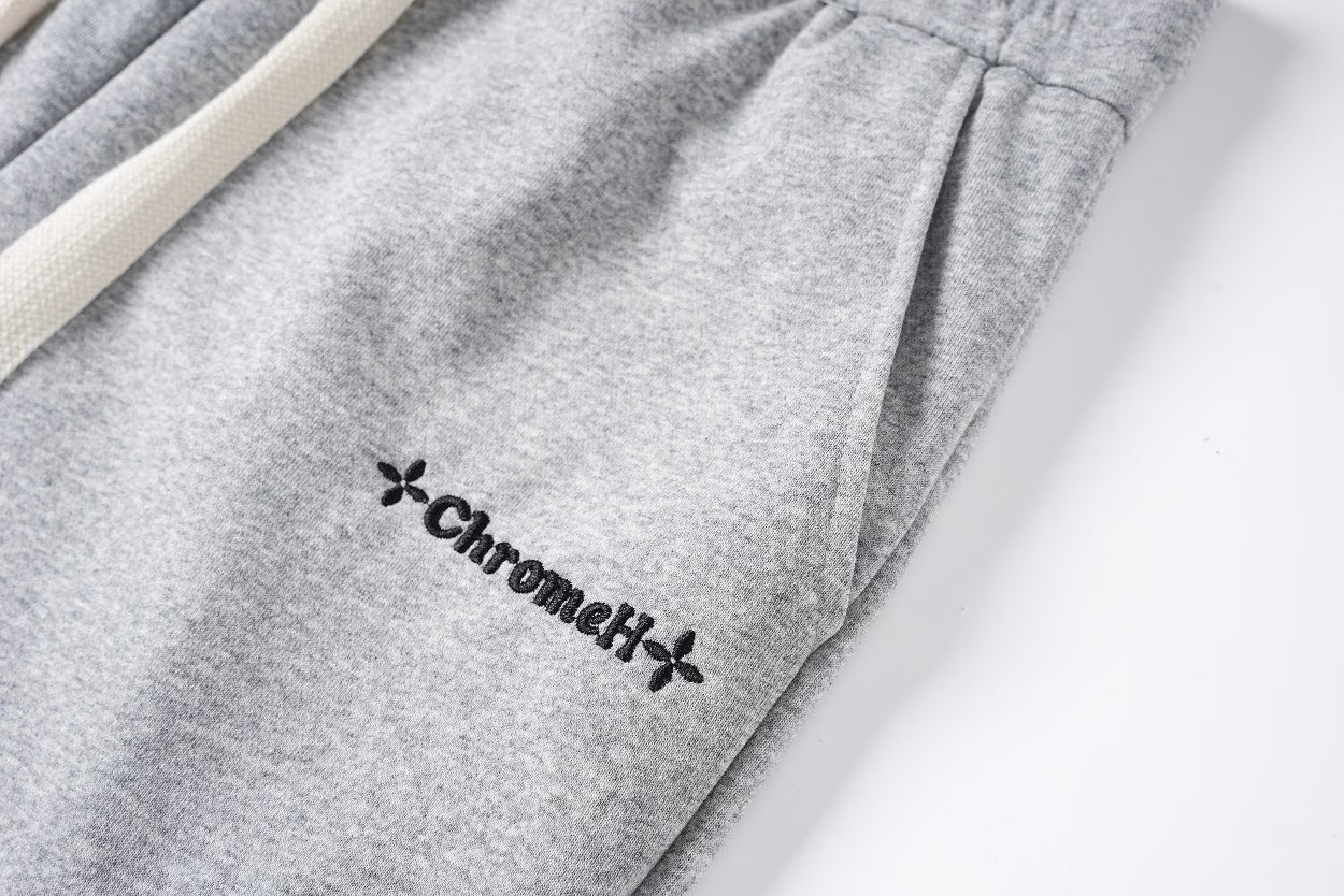 Authentic Chrome Hearts Chrome Hearts Grey Cross Sweat Shorts – front view