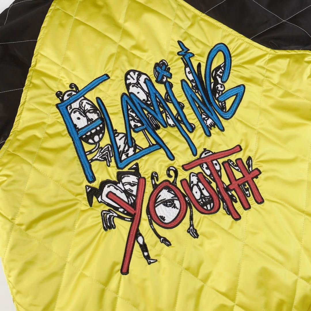 Authentic Chrome Hearts Chrome Hearts Flaming Youth Varsity Jacket – front view