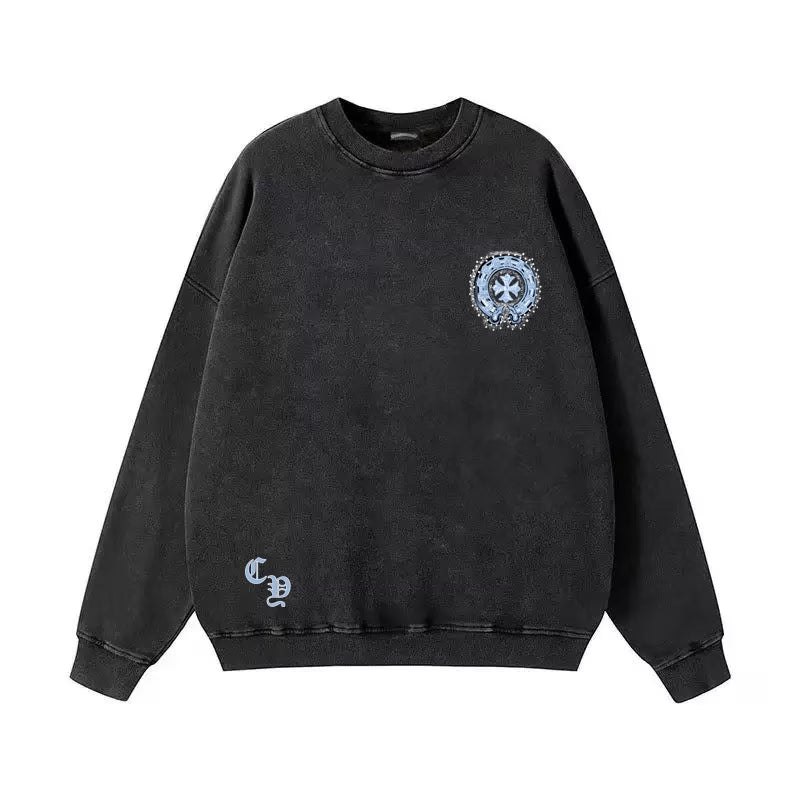 Authentic Chrome Hearts Chrome Hearts Ice Blue Horseshoe Long Sleeve – front view
