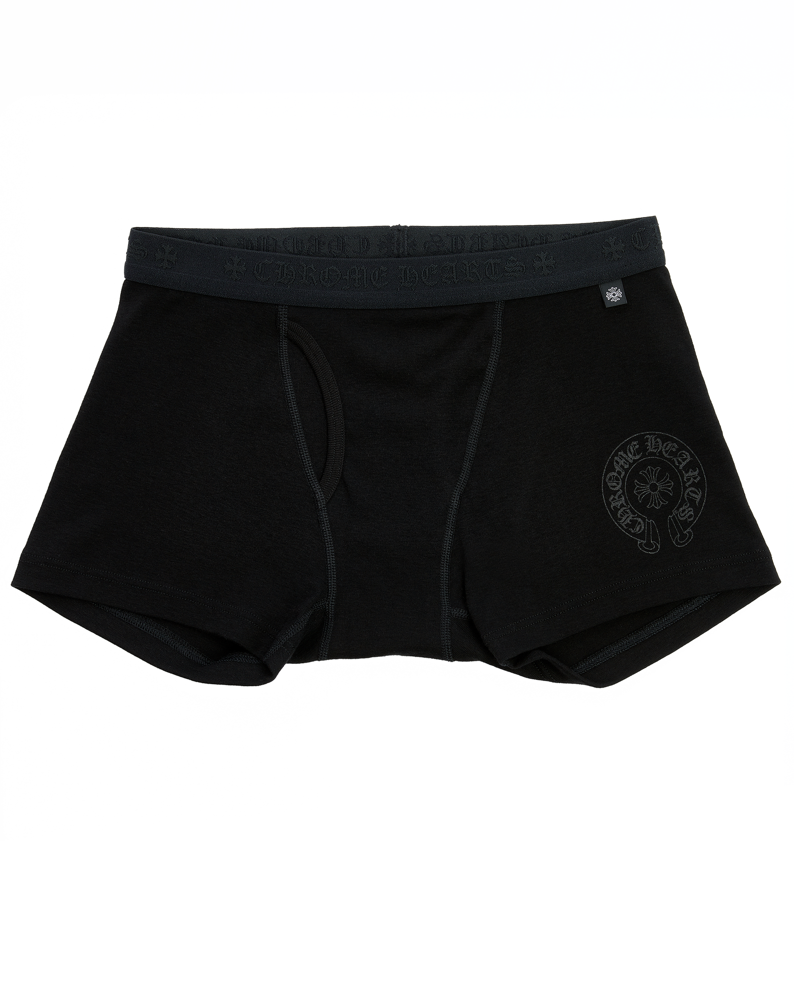 Authentic Chrome Hearts Chrome Hearts Black Cotton Boxer Brief with Black Tonal – front view