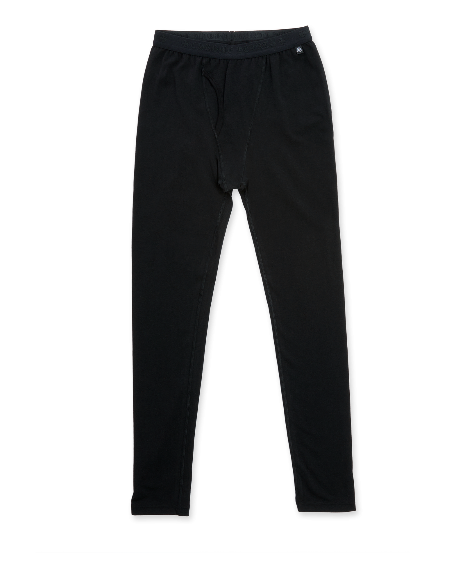 Authentic Chrome Hearts Chrome Hearts Black Cotton Long Johns Leggings – front view