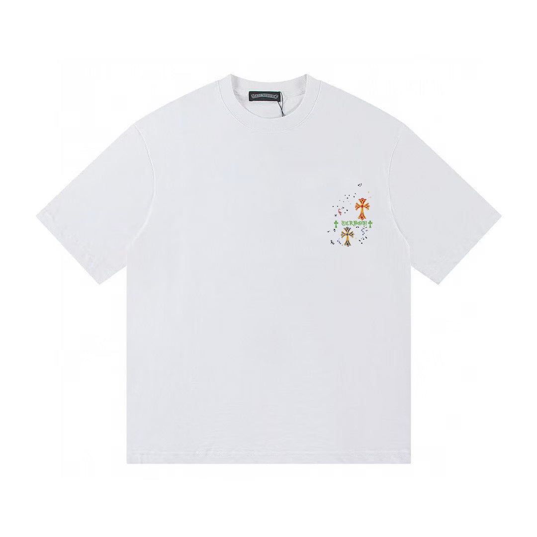 Authentic Chrome Hearts Chrome Hearts Triple Cross Graphic T-Shirt – White – front view