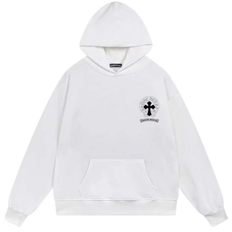 Authentic Chrome Hearts Chrome Hearts White Multi Cross Cemetery Pullover Hoodie – front view