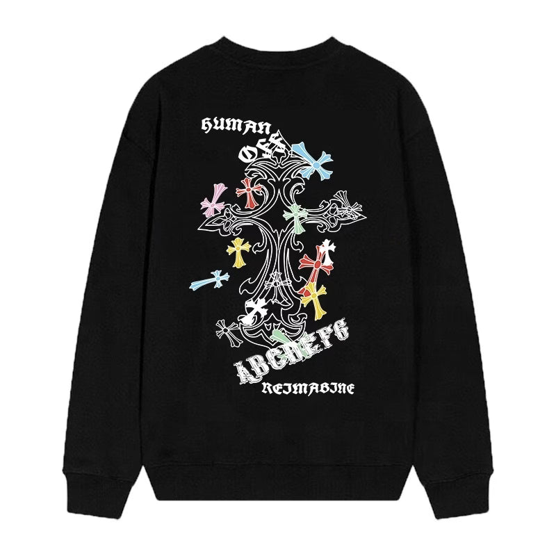 Authentic Chrome Hearts Chrome Hearts Heavenly Cross Ribbon Graffiti LS Black – front view