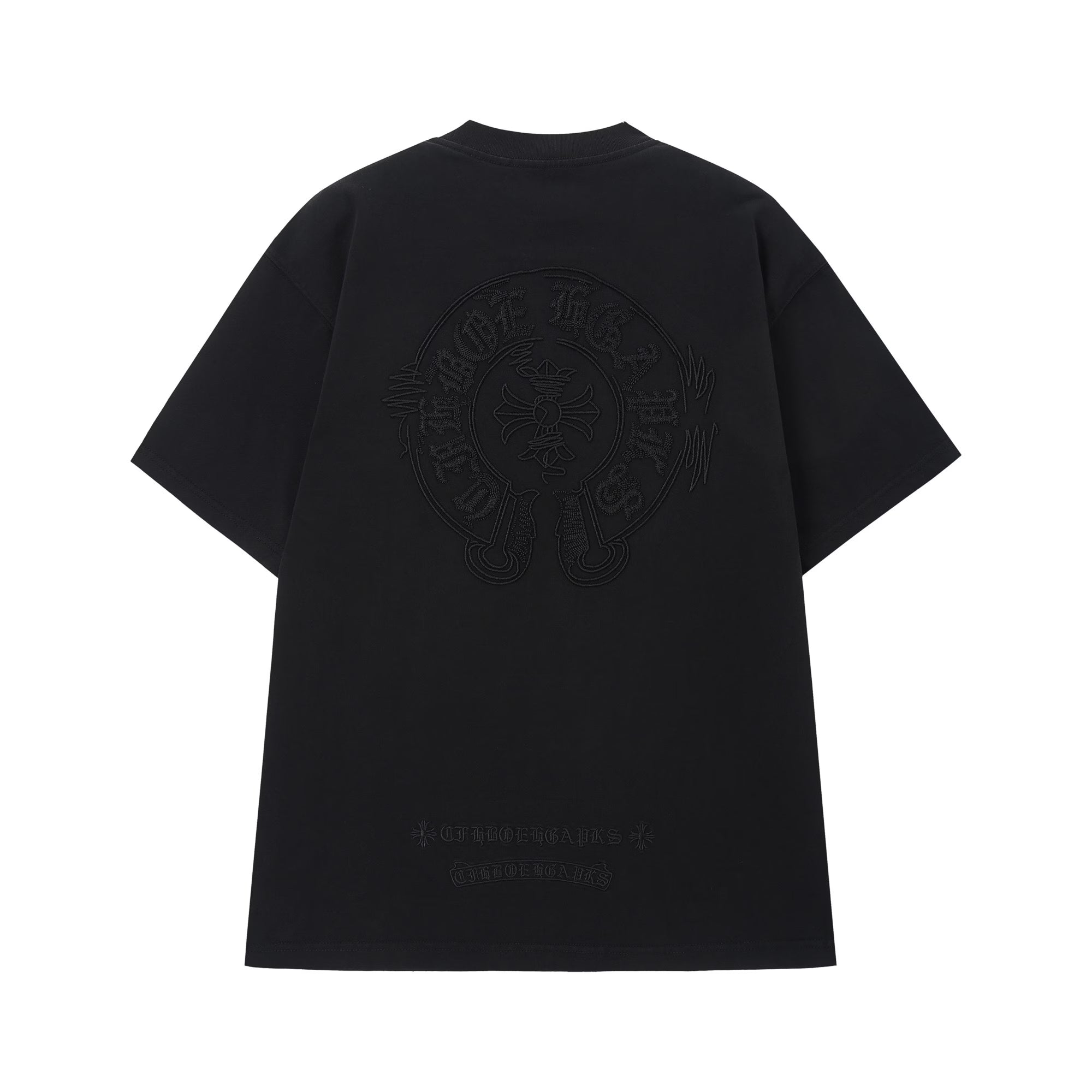 Authentic Chrome Hearts Chrome Hearts Tonal Horseshoe Logo Tee (Black) – front view