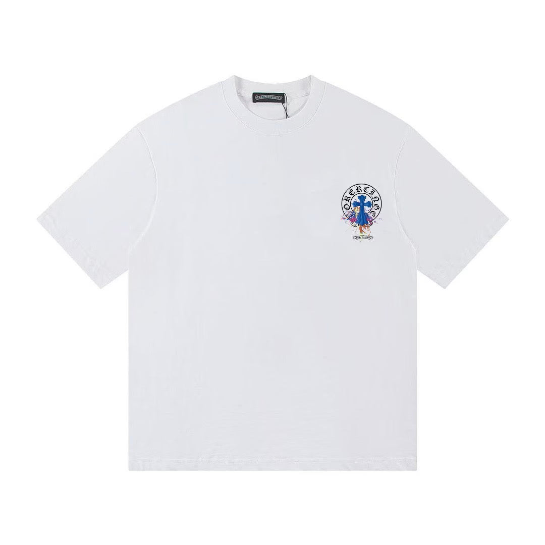 Authentic Chrome Hearts Chrome Hearts Cemetery Cross Splash Logo Tee White – front view