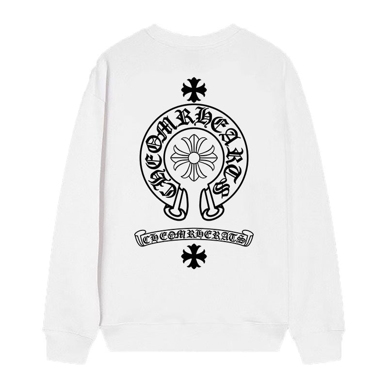 Authentic Chrome Hearts Chrome Hearts Floral Cross Long Sleeve (White) – front view