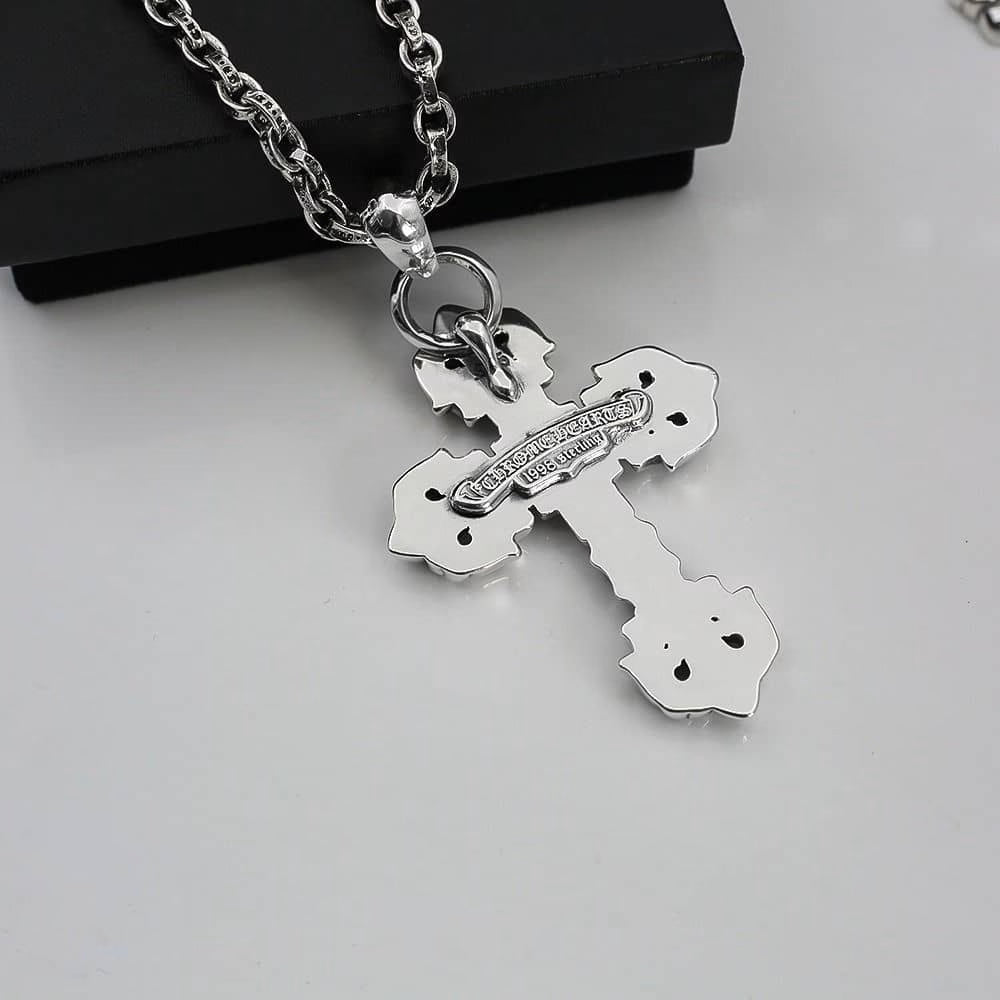 Authentic Chrome Hearts Chrome Hearts Gothic Cross Pendant Necklace – front view