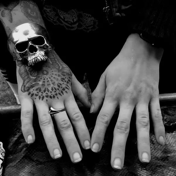 Authentic Chrome Hearts 720 Half Cross Tail Ring – front view
