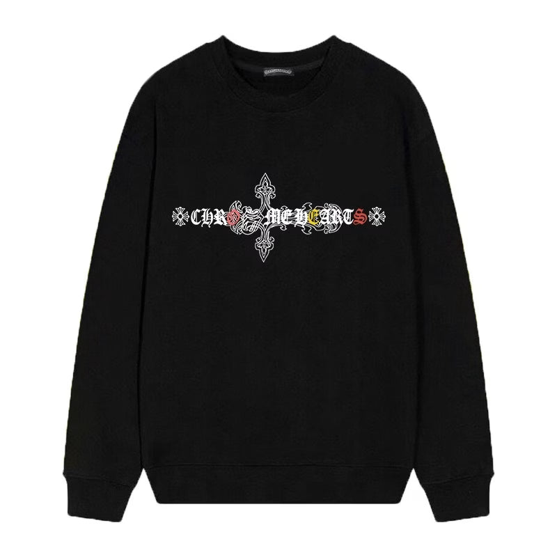 Authentic Chrome Hearts Chrome Hearts Heavenly Cross Ribbon Graffiti LS Black – front view