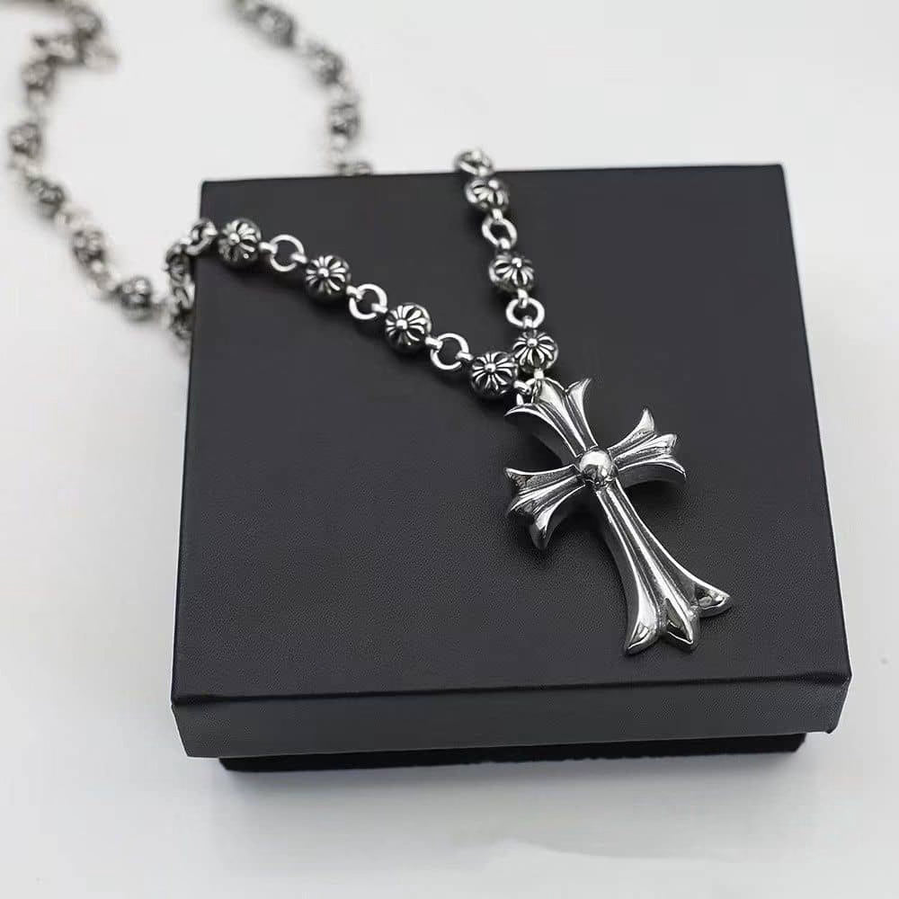 Authentic Chrome Hearts Chrome Hearts Cross Link Pendant Necklace – front view