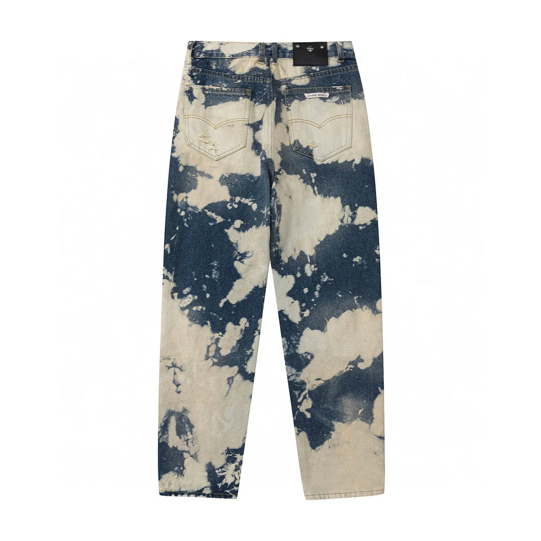 Authentic Chrome Hearts Chrome Hearts Tie Dye Multicolor Cross Jeans – front view