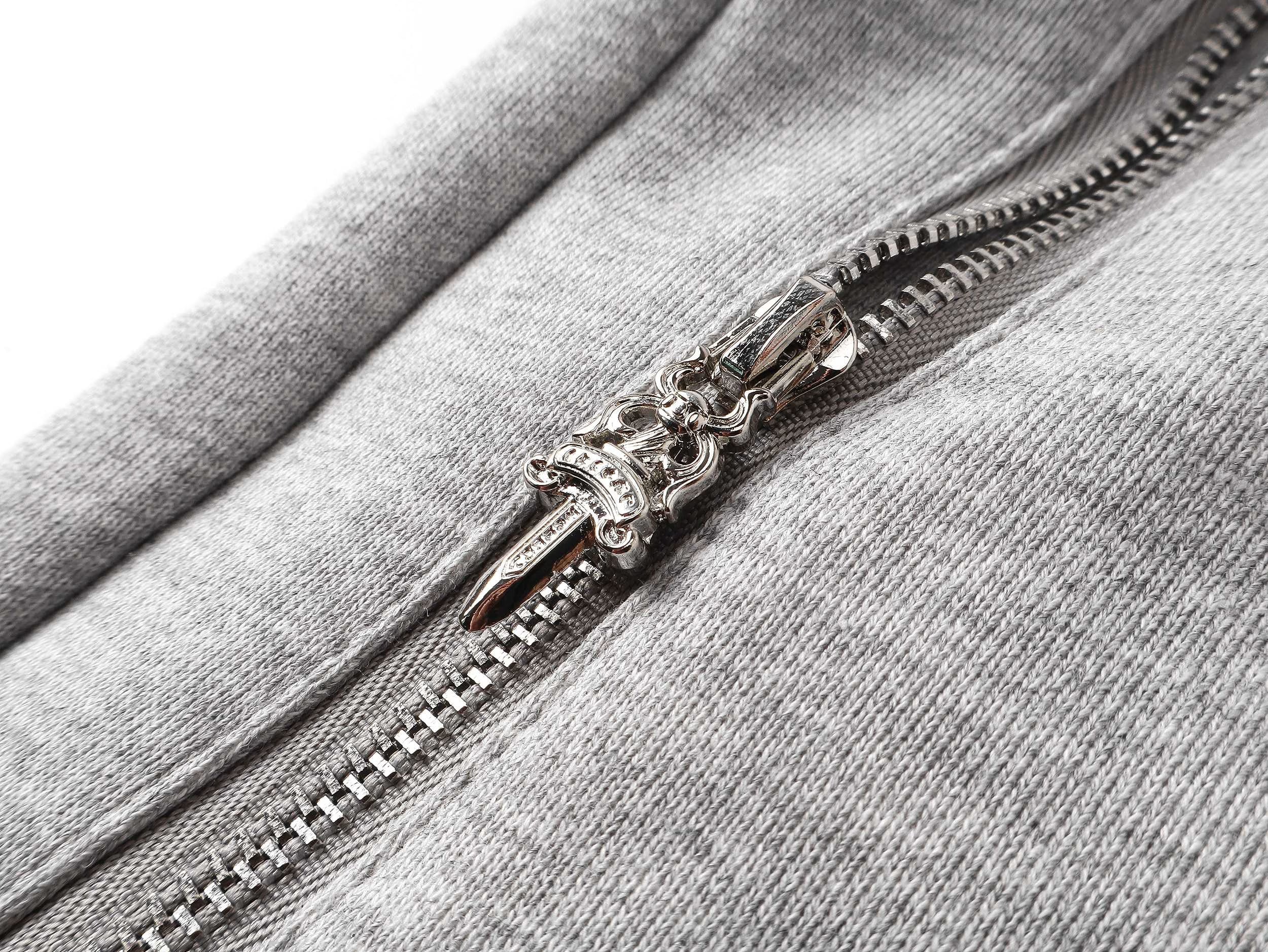 Authentic Chrome Hearts Chrome Hearts Grey Black Cross Patch Sweat Shorts – front view