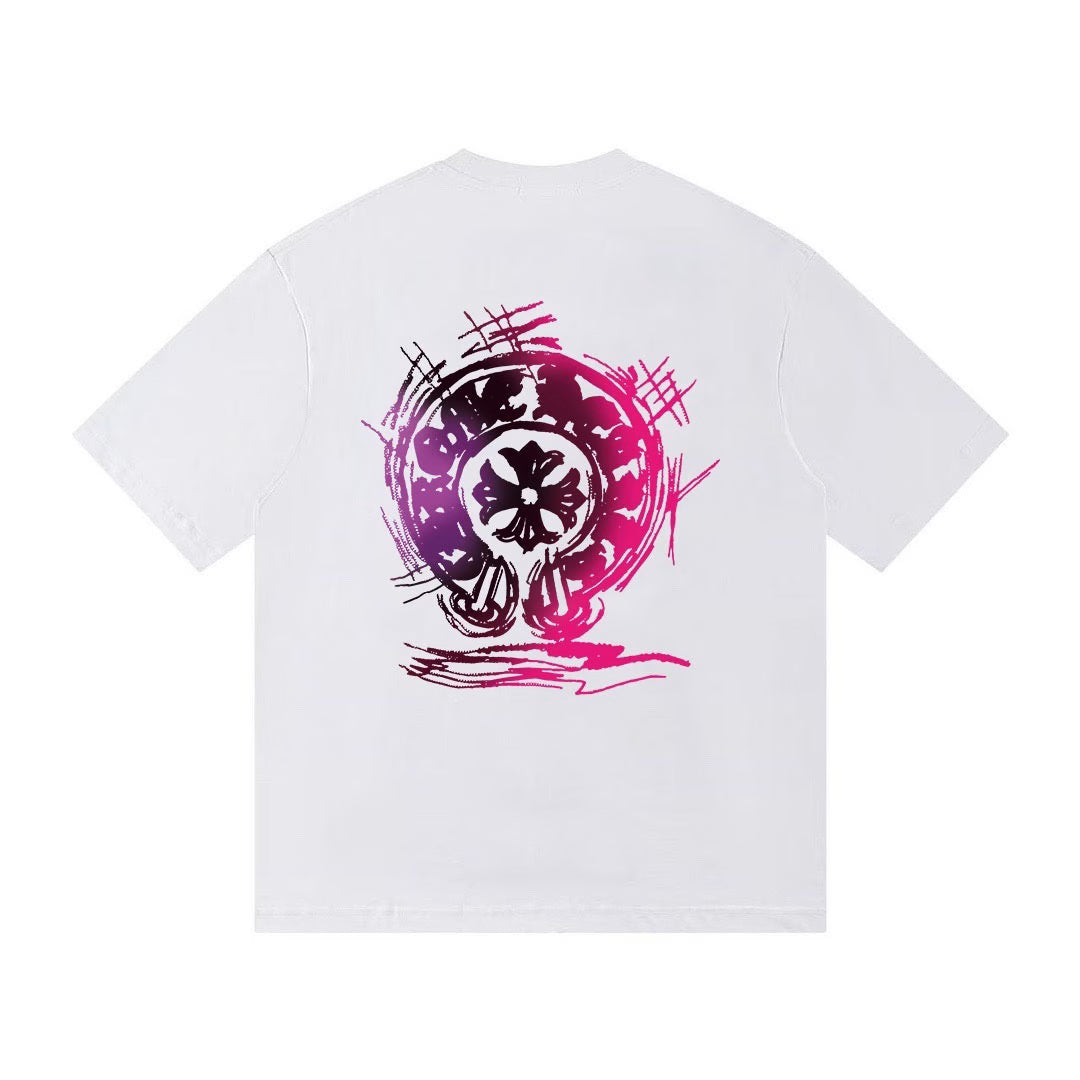 Authentic Chrome Hearts Chrome Hearts Graffiti Horseshoe T-Shirt – White – front view