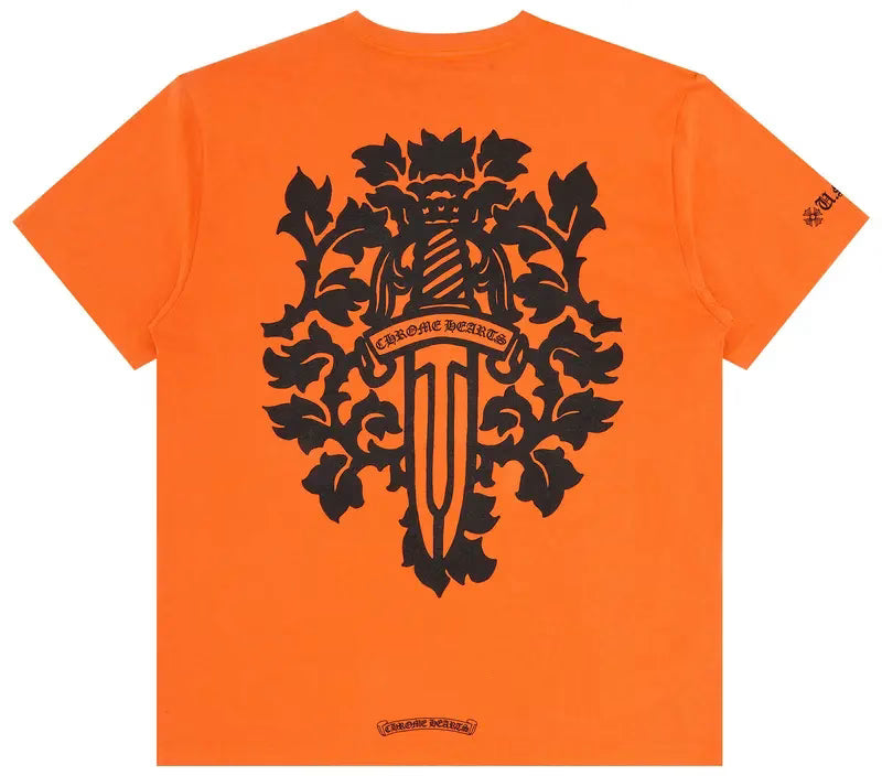 Authentic Chrome Hearts Orange Chrome Heart Shirt – front view