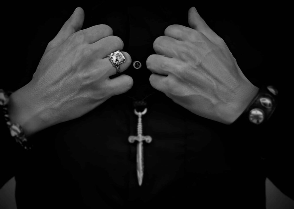 Authentic Chrome Hearts Butterfly Cross Cocktail Ring – ring detail close-up