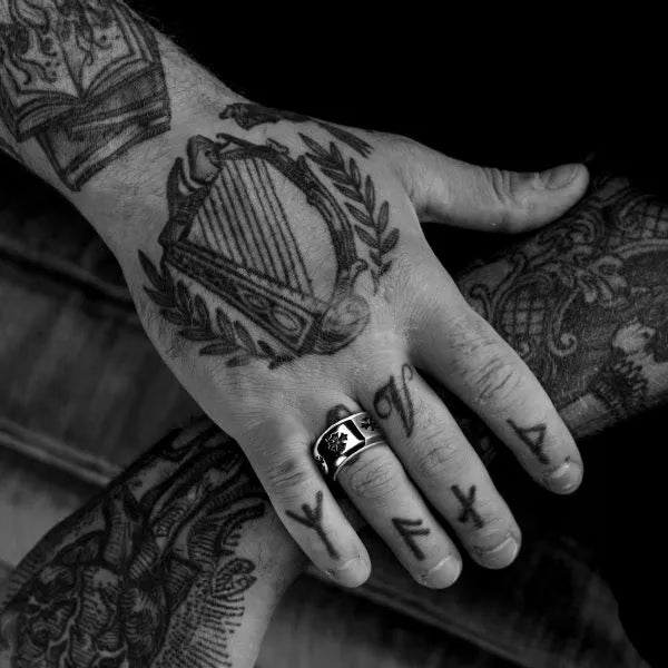Authentic Chrome Hearts CH Plus Thick Band Ring – front view