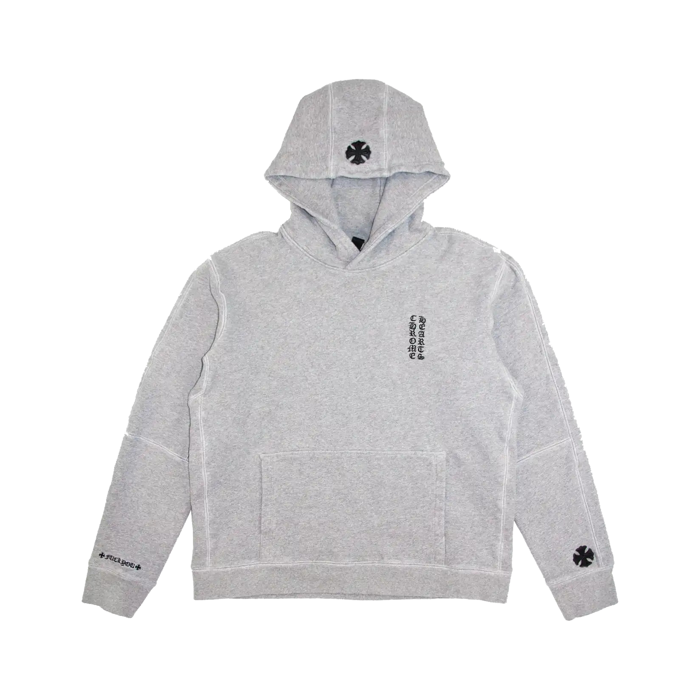 Authentic Chrome Hearts Leather Patch Fuck You Hoodie – hoodie front view