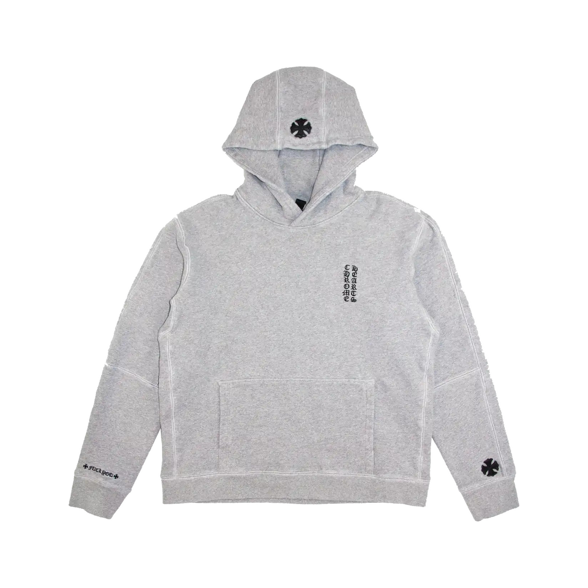 Authentic Chrome Hearts Leather Patch Fuck You Hoodie – hoodie front view