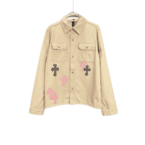 Chrome Hearts Beige Long Sleeve – shirt front view