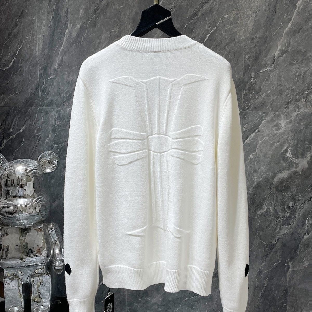 Authentic Chrome Hearts Chrome Hearts Beige Long Sleeve Sweater – front view