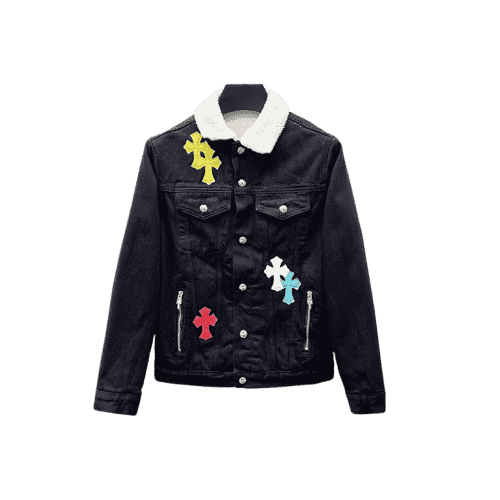Chrome Hearts Black Denim Jacket – jacket front view