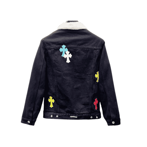 Authentic Chrome Hearts Chrome Hearts Black Denim Jacket – front view