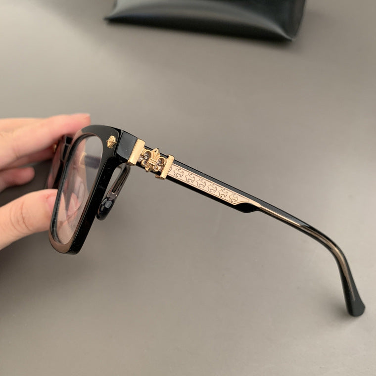 Authentic Chrome Hearts Chrome Hearts Black Golden Premium Glasses – front view