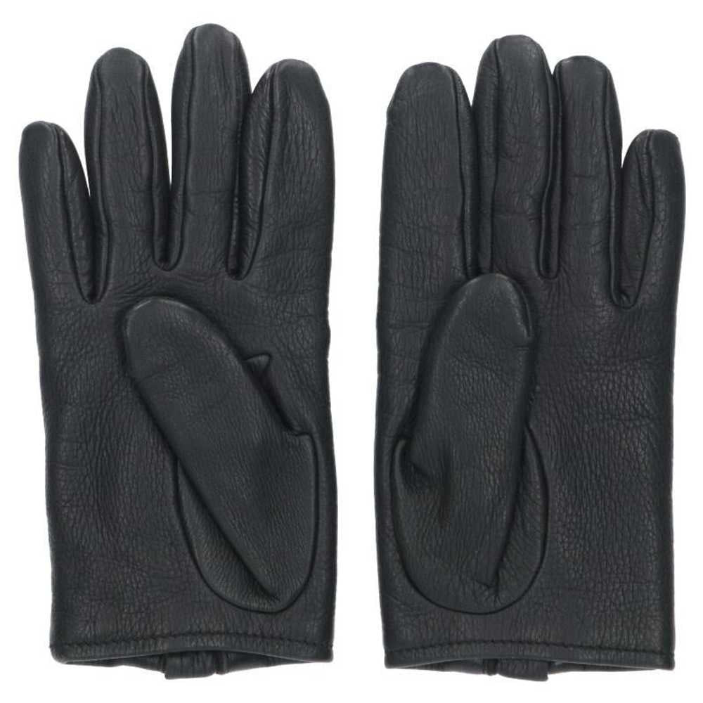 Chrome Hearts Black Leather Driving Gloves – gloves front view