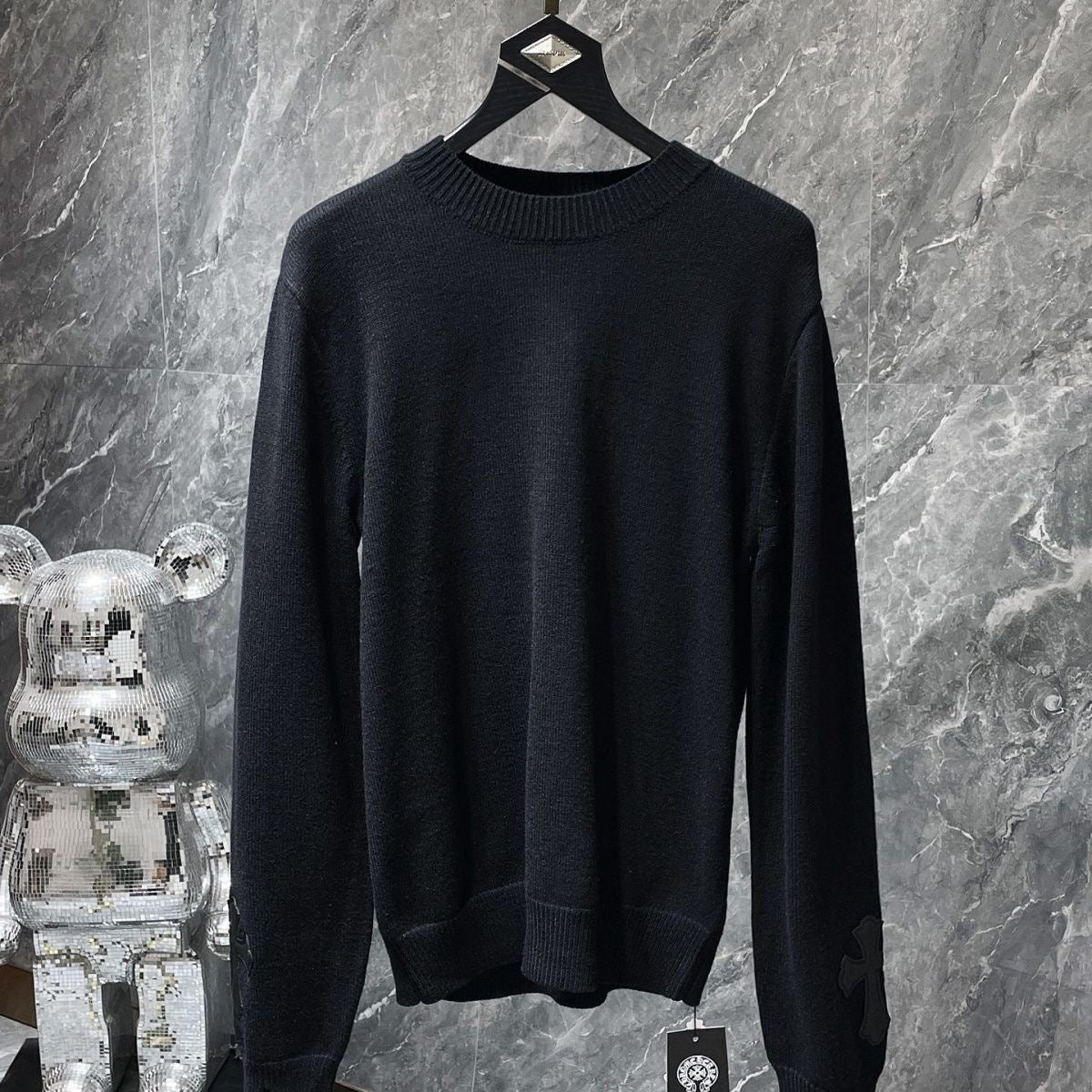 Authentic Chrome Hearts Chrome Hearts Black Long Sleeve Sweater – front view
