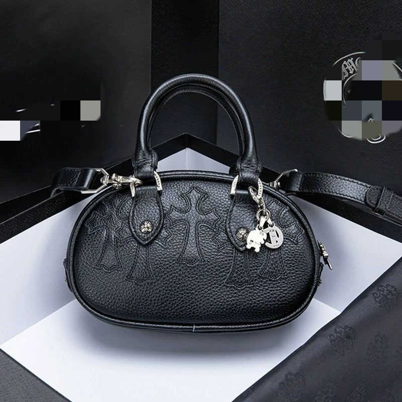 Chrome Hearts Black Patch Black Handbag – bag front view