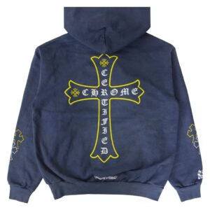 Authentic Chrome Hearts Chrome Harts Blue Hoodie – front view