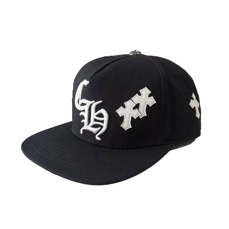 Chrome Hearts CH Double Cross Hat Black – hat front view