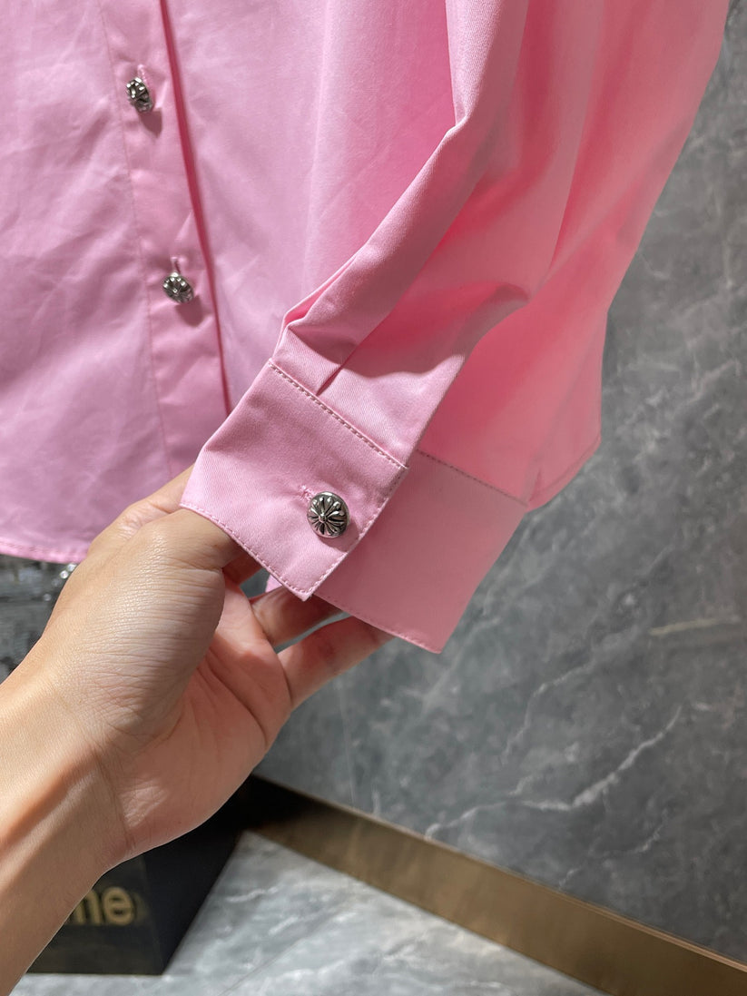 Authentic Chrome Hearts Chrome Hearts Casual T-Shirt Pink – front view