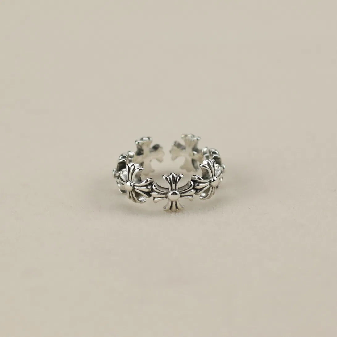 Chrome Hearts Cemetery Cross Eternity Ring – ring front view