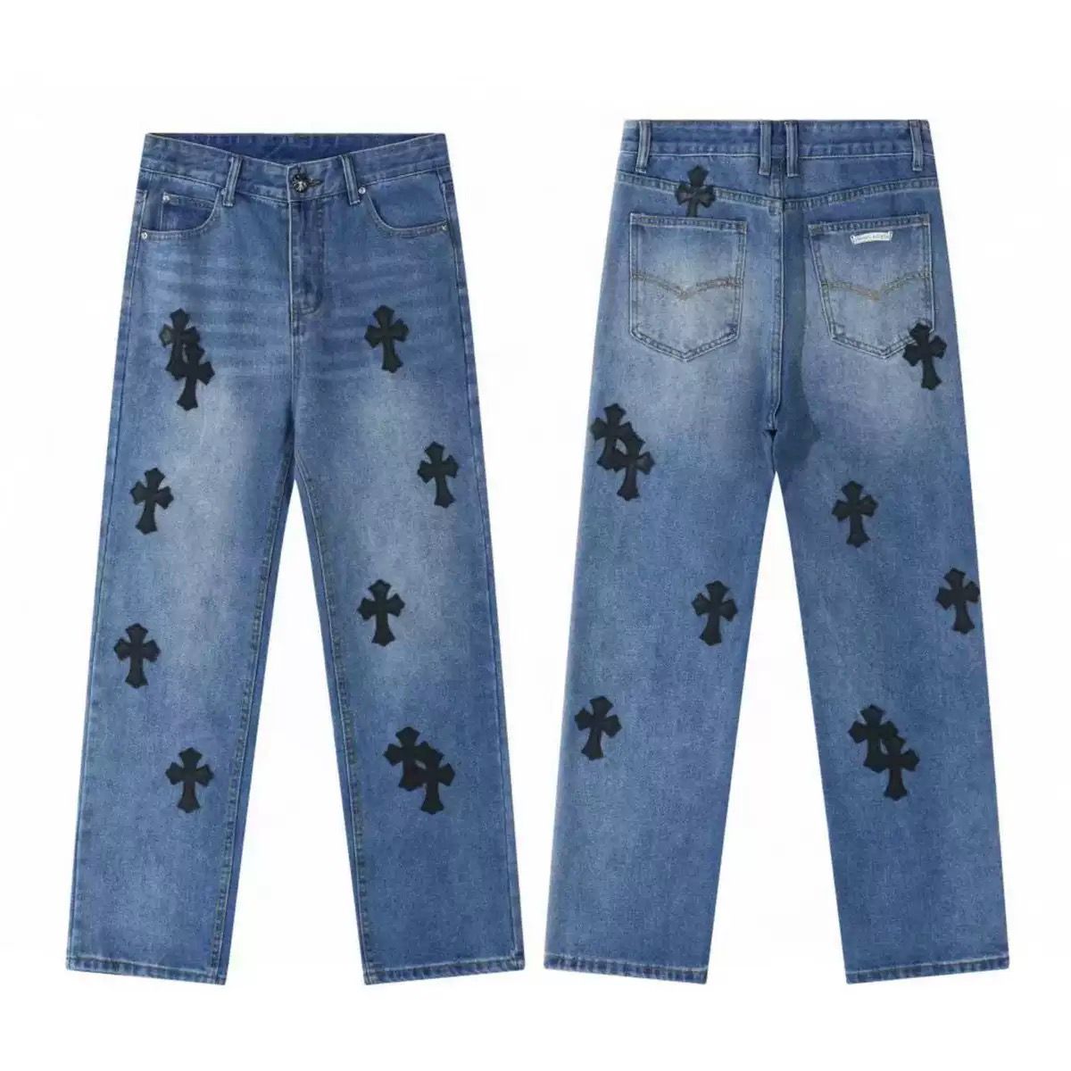 CH Cross Leather Patches Jeans – pants front view