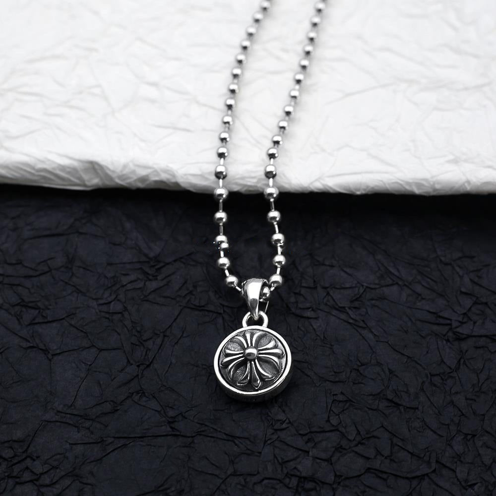 Authentic Chrome Hearts Chrome Hearts Cross Medallion Pendant Necklace – front view