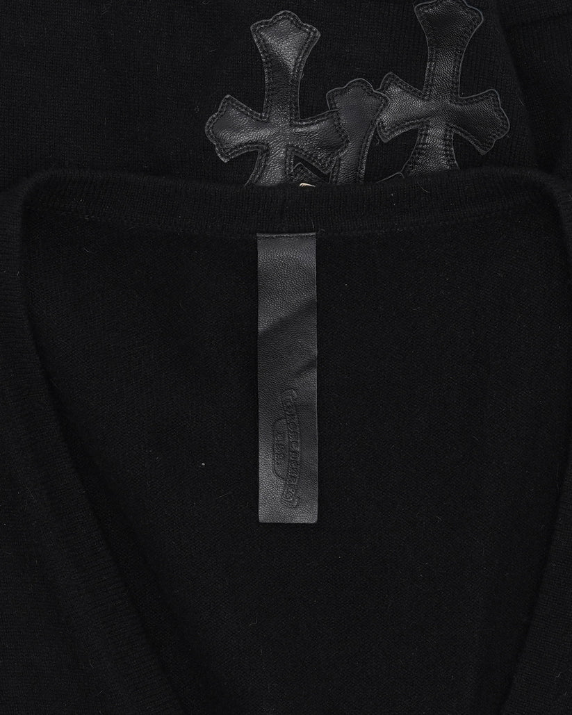 Authentic Chrome Hearts Chrome Hearts Cross Patch Cashmere Cardigan – front view