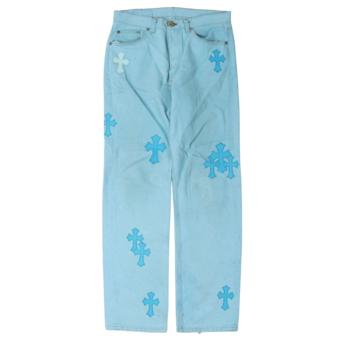 Chrome Hearts Cross Patch Drake Jeans – pants front view