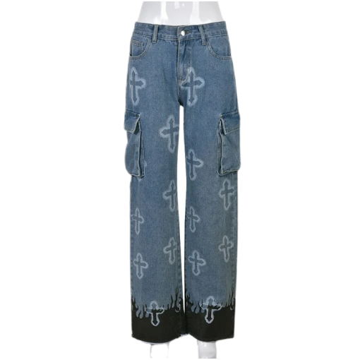 Chrome Hearts Cross jeans – pants front view