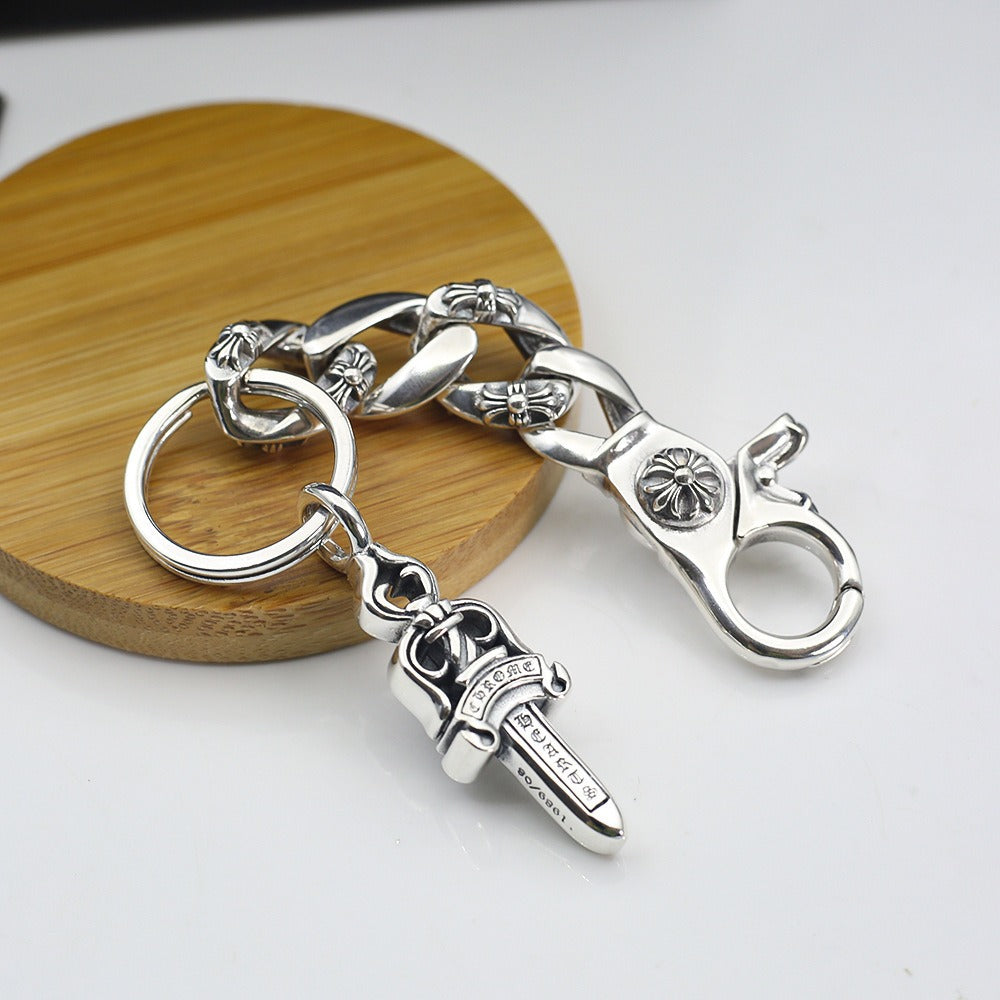 Authentic Chrome Hearts Chrome Hearts Dagger Keychain – front view
