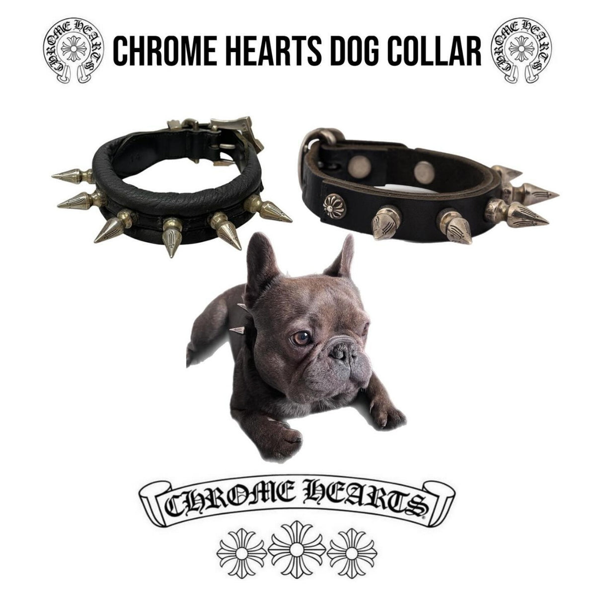 Chrome Hearts Dog Collar – piece front view