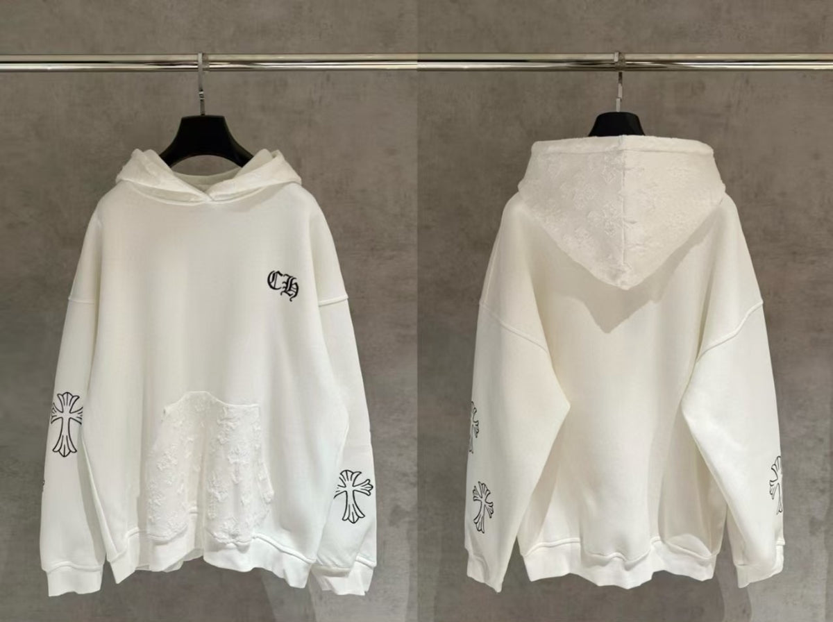 Chrome Hearts Embroidery On Hood & Pocket – piece front view