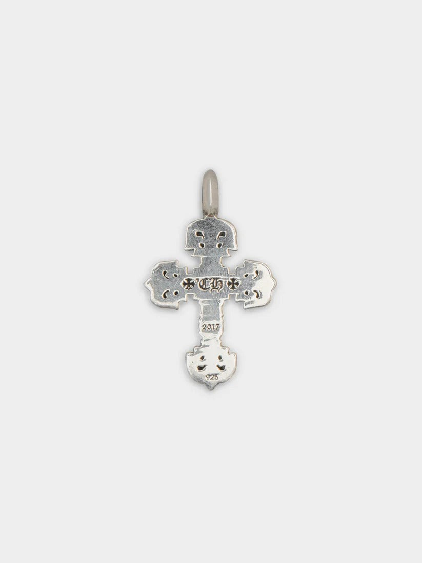 Authentic Chrome Hearts Chrome Hearts Filigree Cross Pendant with Rubies – front view