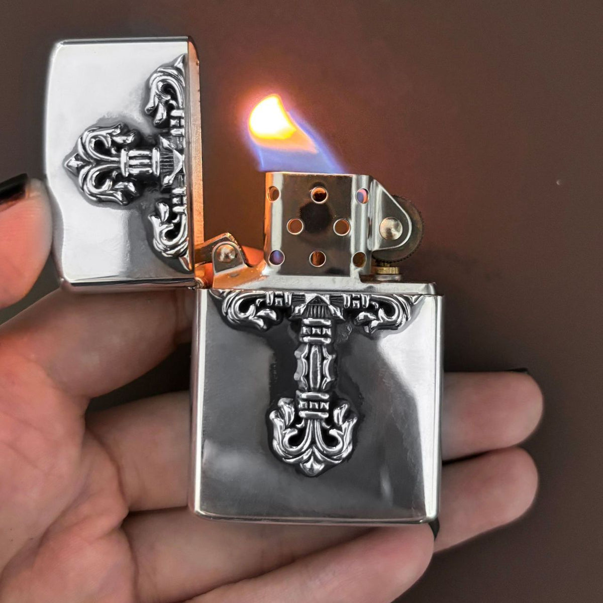 Authentic Chrome Hearts Chrome Hearts Filigree Lighter – front view